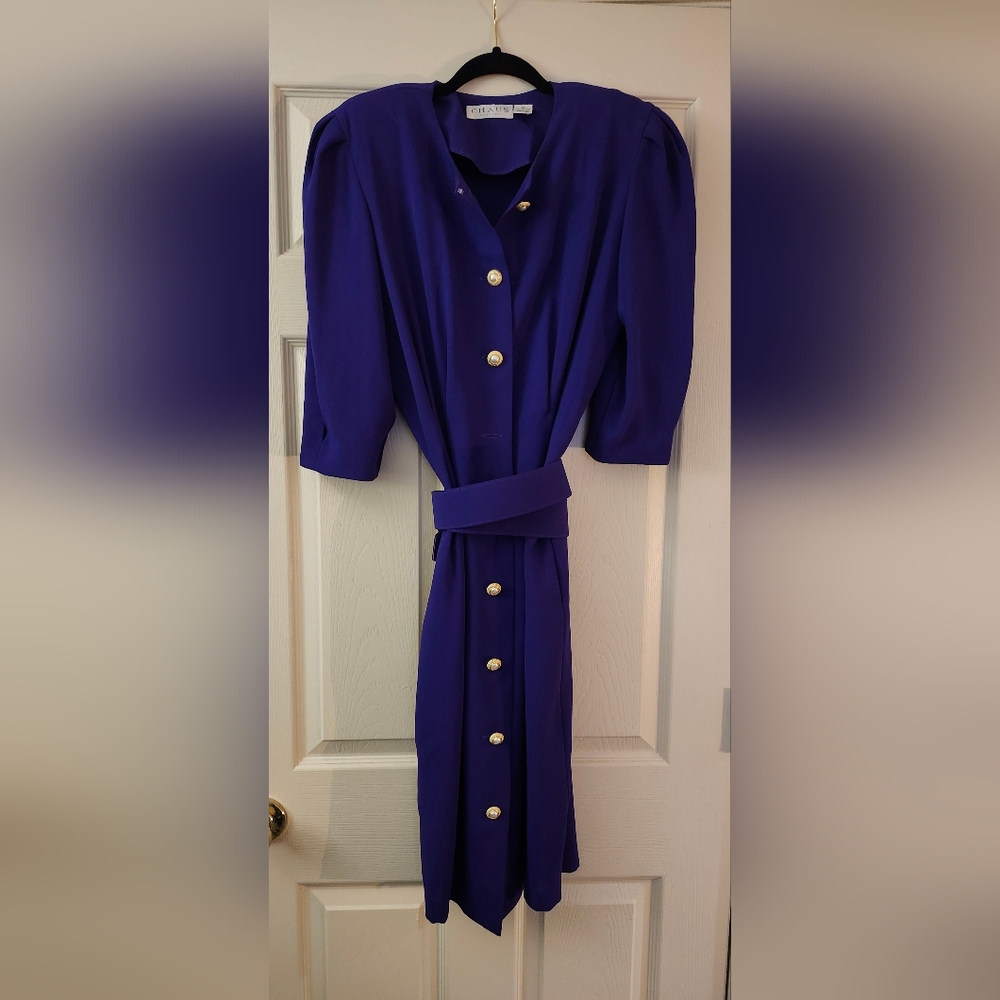 Elegant Purple Button-Down Dress